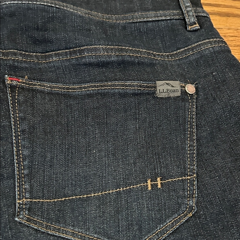 LLBean Flannel Lined Classic Dark Blue Straight Leg Jeans Size 10 - Picture 11 of 15